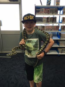 boy with python